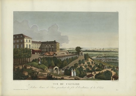 Vue du calvaire, à deux lieues de Paris pendant la fête de l'exaltation de la Sainte Croix, 1817-24. Creator: Courvoisier-Voisin, Henri (1757-1830).