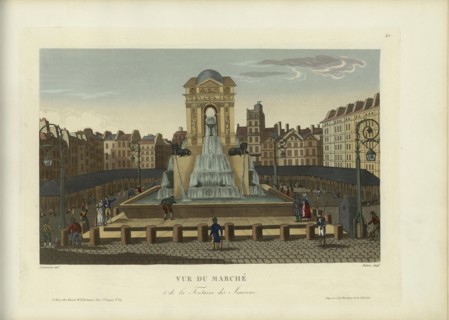 Vue du marché et de la fontaine des Innocents, 1817-1824. Creator: Courvoisier-Voisin, Henri (1757-1830).