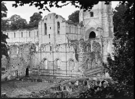 Fountains Abbey, Harrogate, North Yorkshire, 1920-1945. Creator: Marjory L Wight.