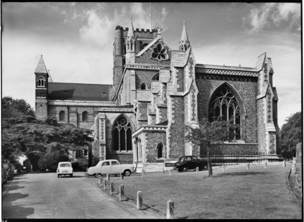 St Albans Cathedral, St Albans, Hertfordshire, July 1958. Creator: Margaret F Harker.