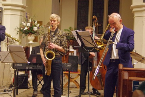 Josephine Davies Mark Bassey Sextet, St Andrews Church, Hove, East Sussex, 14 Oct 2022. Creator: Brian O'Connor.