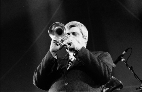 Randy Sandke, Louis Armstrong Centennial Band, Brecon Jazz Festival, Brecon, Powys, Wales, Aug 2001. Creator: Brian O'Connor.