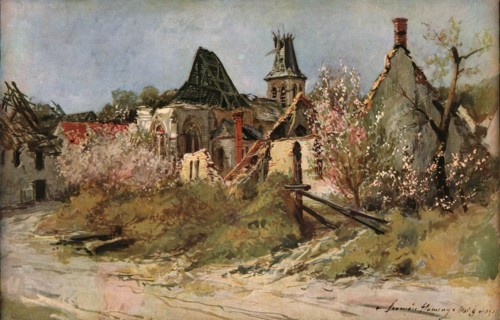 'Dans le village de Craonnelle', 1917. Creator: Francois Flameng.
