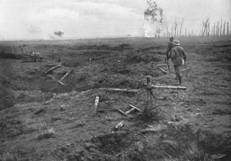 French Attack of July 31, 1917; The battlefield beyond conquered enemy ..., 1917. Creator: Unknown.