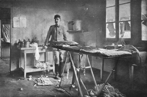 Bombardment of Vadelaincourt Hospital; The room where, on September 4, a surgeon...', 1917. Creator: Unknown.