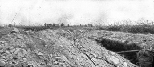 How to make a surprise attack; Crossing our network of razor wires.., 1917. Creator: Unknown.