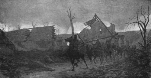 The Battle Seen by a Combatant; At nightfall, October 22, 1917, divisional artillery.., 1917 Creator: Unknown.