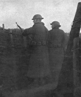 Hours of Victory; A trench held by Americans: first watch, on the evening of October 27..., 1917. Creator: Unknown.