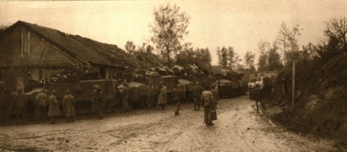 The tanks reassemble after battle, 1917 Creator: Unknown.