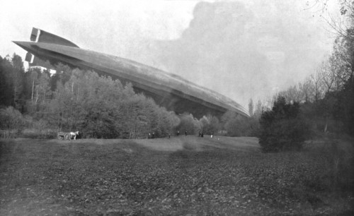 German Air Disaster; The navy zeppelin "L-49", after its forced landing..., 1917. Creator: Unknown.
