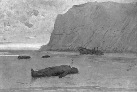The End of a German Plane; An enemy plane, a twin-engine gotha..., 1917. Creator: Unknown.