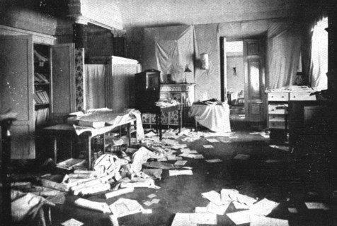 The Bolshevik Coup in Russia; At the Winter Palace: the bedroom of Grand Duchess..., 1917. Creator: Unknown.