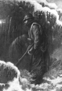 The Fourth Division; The Lookouts in a small observation post, 1917. Creator: Unknown.