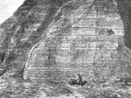 'Workings and Guano deposit on the middle Island; About the Chincha Islands', 1875. Creator: Unknown.