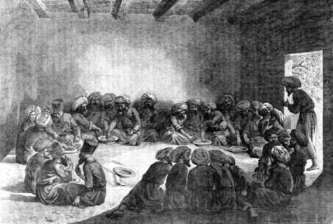 ''Turcomans Dining; Notes on Western Turkistan', 1875. Creator: Unknown.