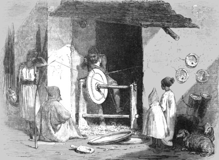 'Kabyle Turner at his Wheel; The Natives of Algeria, the Kabyle, the Arab, the Moor, and..., 1875. Creator: Unknown.