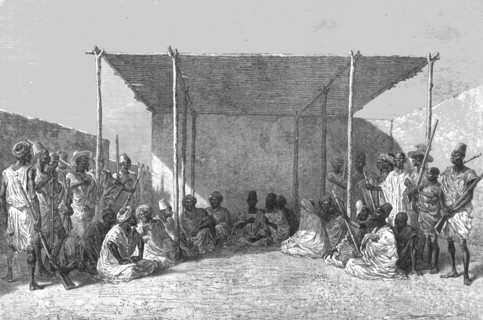''King Ahmadou at a "Palaver."; Journey from the Senegal to the Niger', 1875. Creator: Unknown.