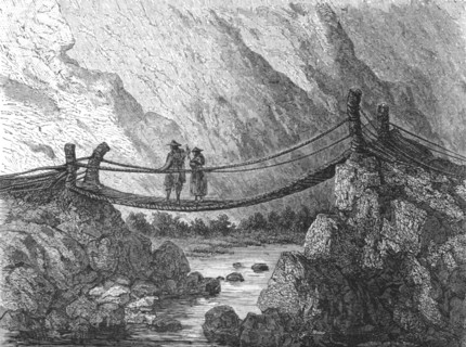 ''Bridge of Surco; A Ramble in Peru', 1875. Creator: Unknown.