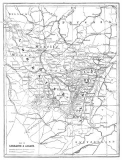 'Map of Lorraine and Alsace; Alsace and Lorraine', 1875. Creator: Unknown.