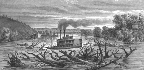 ''Steamer on the Mississippi; A Naturalist's Excursion in Wisconsin', 1875. Creator: Unknown.