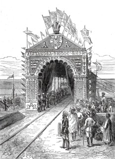 Triumphal Arch on the Alexandra Railway Bridge at Wuzeerabad...1876. Creator: Unknown.