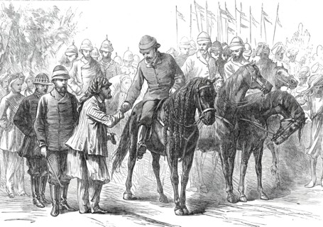 The Prince of Wales in the Terai: Meeting with Sir Jung Bahadoor...1876. Creator: Unknown.