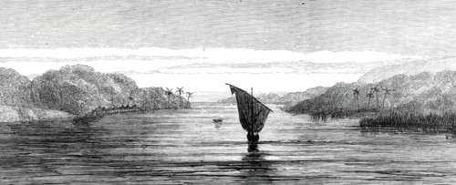 Sketches by Lieutenant Cameron in Central Africa...Lukuga Outlet of Lake Tanganyika...1876. Creator: Unknown.
