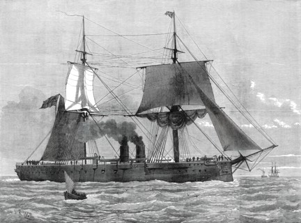 Our Ironclad Fleet: H.M.S. Temeraire, launched at Chatham on Tuesday last, 1876. Creator: Josiah Robert Wells.