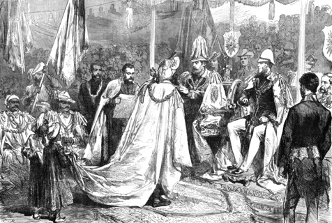 The Prince of Wales Investing a Native Prince with the Grand Cross of the Star of India..., 1876. Creator: C.R..