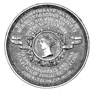Medal Commemorative of the Opening of Aston Park and Hall by Her Majesty, 1858. Creator: Unknown.