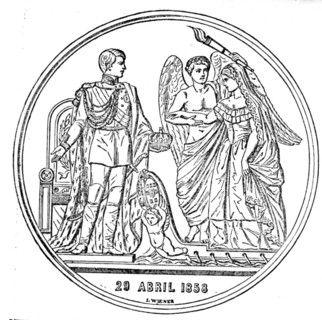 Medal Commemorative of the Marriage of the King of Portugal with the Princess Stephanie, 1858. Creator: Unknown.
