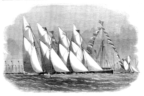 Paglesham Regatta - Start of the First-Class Oyster-Smacks, 1858. Creator: Unknown.