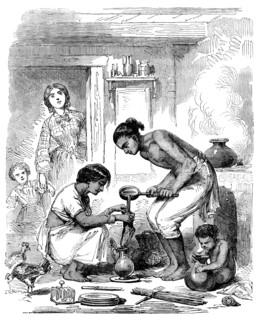 Indian Cook-house - Novel Mode of Straining Coffee, 1858. Creator: Unknown.