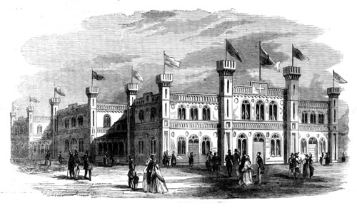 Building erected at Zurich for the Celebration of the Swiss National Musical Festival, 1858. Creator: Unknown.