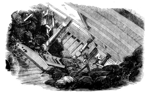 Laying the Atlantic Telegraph Cable - Breaking Adrift of the Coal on Board the "Agamemnon", 1858. Creator: Unknown.