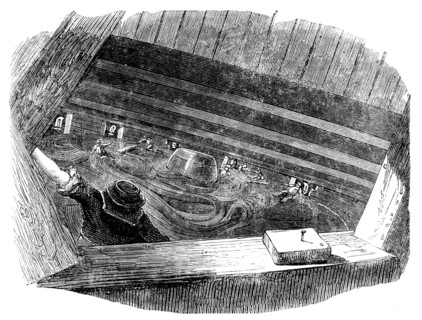 Laying the Atlantic Telegraph Cable - Displacement of the Cable on Board the "Agamemnon", 1858. Creator: Unknown.
