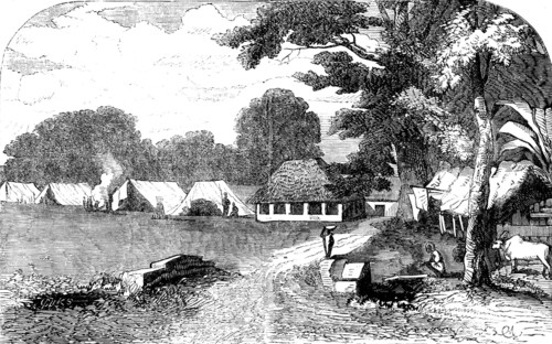 Sketches of Native Life in India - Sepoy Encampment at Barrackpore, 1858. Creator: Unknown.