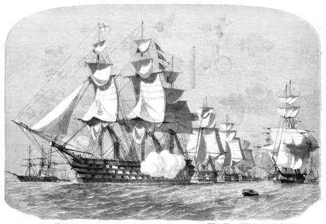 Terrible; Valorous; Royal Albert, 131, Flag of Vice-Admiral Lyons..., 1858. Creator: Unknown.