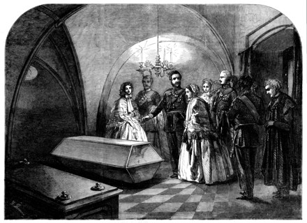 Queen Victoria Visiting the Tomb of Frederick the Great, 1858. Creator: Unknown.