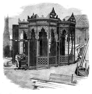 Railway Bridge for India: the Pier Frames, 1858. Creator: Unknown.