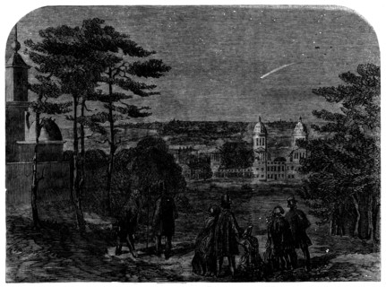 Donati's Comet, as seen from Greenwich Park, Sept. 17, 7.30p.m., 1858. Creator: Unknown.