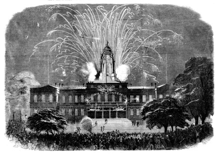 Celebration of the Laying of the Atlantic Telegraph Cable at New York - the Illumination..., 1858. Creator: Unknown.