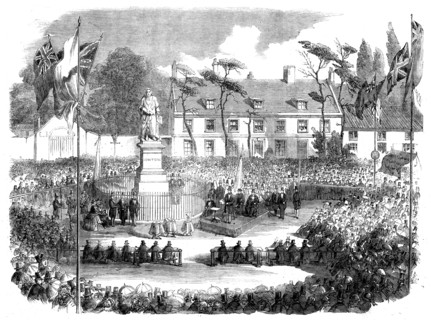 Inauguration of the Statue of Sir Isaac Newton at Grantham, 1858. Creator: Unknown.