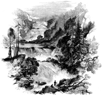 The Canadian Red River Exploring Expedition - Great Falls on Little Dog River..., 1858. Creator: Unknown.