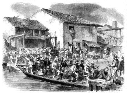 Sketches in Canton - Return of the Avengers, 1858. Creator: Unknown.