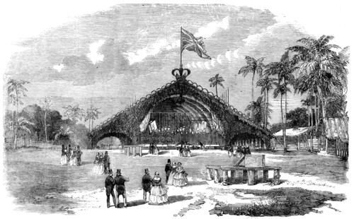 Inauguration of the Ceylon Railway: East End of the Banquet Bungalow, 1858. Creator: Unknown.