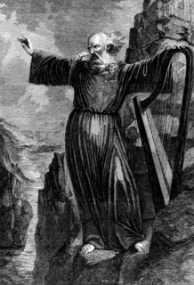 The Last Welsh Bard, the Painting which obtained the Prize at the Llangollen Eisteddfod, 1858. Creator: Unknown.
