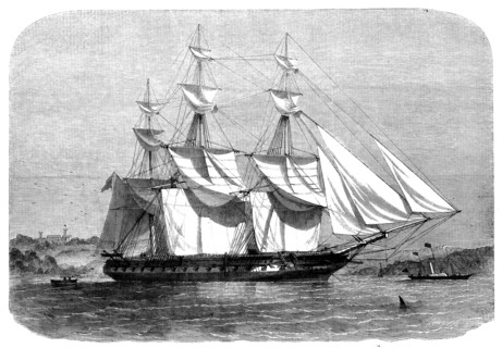 H.M.S. "Euryalus", the Vessel in which Prince Alfred takes his First Voyage to Sea, 1858. Creator: Smyth.
