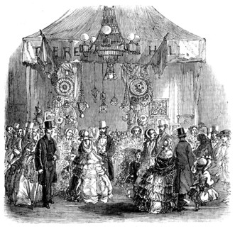 Fancy Bazaar recently held in the Townhall, Hadleigh, Suffolk, in aid of the Restoration..., 1858. Creator: Unknown.