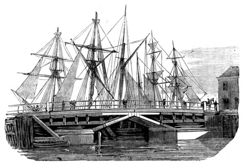 The South Australian Company's Swing-Bridge at Port Adelaide, 1858. Creator: Unknown.